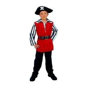 com Pirate Captain Boy Costume Dress Up Play Swashbuckler S   no hat 