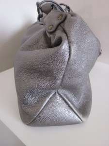   Lucca Hobo Shoulder Bag Purse   Silver Grey Metallic Color  