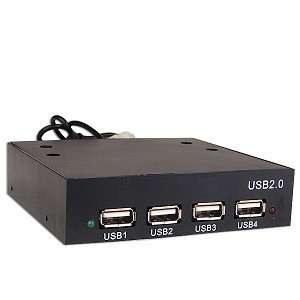  3.5 4 Port USB 2.0 Internal/External Hub (Black 