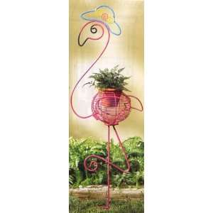   Flamingo Statue Plant Pot Stand Holder [Kitchen] Patio, Lawn & Garden