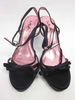 MIA Black Satin Slingback Heels Pumps Shoes Sz 10  