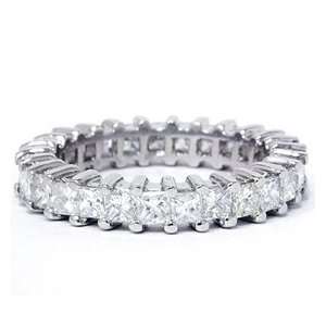   Platinum 3.00CT Princess Cut Diamond Eternity Ring Band   9 Jewelry