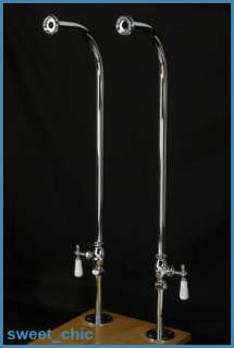 CHROME Freestanding SUPPLY LINES 4 CLAWFOOT Tub Faucet  