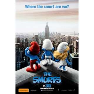 Reproduction poster of The Smurfs printed on heavy card stock.