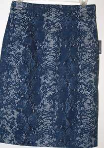 Tahari, Stargazer, Blue Snake Print Skirt, 8P  