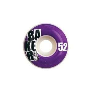  Baker Stacked Purple Skateboard Wheels   52mm 99a (Set of 