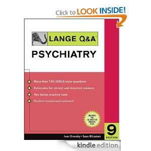LANGE Q&A  Psychiatry (Lange Q & A) Ivan Oransky, Sean Blitzstein 