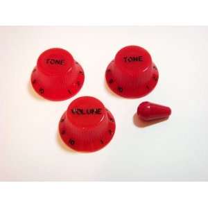  MIJ Replacement Knobs Set for Stratocaster Metric Red 