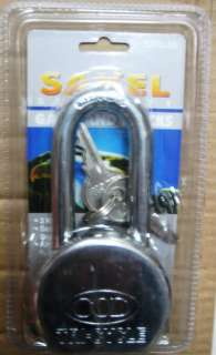   SAKEL 2 1/2 LONG SHAFT heavy duty grade SOLID STEEL PADLOCK PAD LOCK