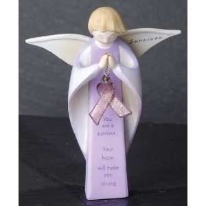  Religious Inspirational Survivor Purple Angel Figurines 4 Home