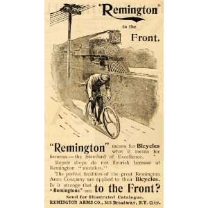  1895 Ad Remington Arms Company Bicycle Train Race Wins 