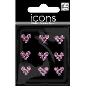  Rhinestone Word & Icon Stickers Mini Heart/Pink 9 