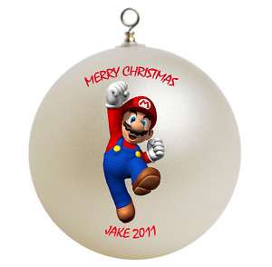Personalized Super Mario Christmas Ornament Add Name  