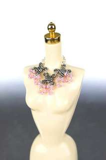 J272 BN Silver Pink Designer Jewelry Set Barbie FR  