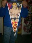 LEX LUGER WCW WRESTLING PENNANT. IT MEASURES 12 INCHES BY 30 INCHES TO 