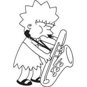  Simpsons Saxophone Lisa Rub On Sticker S SIM 0009 R Toys 