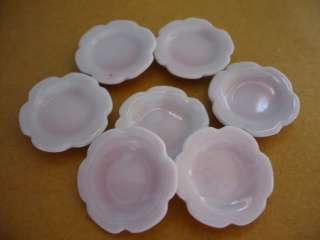 20 Pink Scalloped Plates Dollhouse Miniatures Ceramic Supply Food 