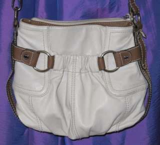   Leather w/Brown Straps & Trim TIGNANELLO Cross Body Purse / Handbag