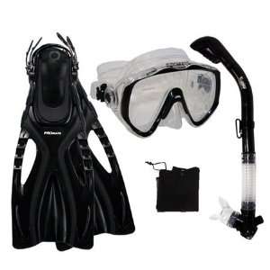  Scuba Diving Snorkeling Mask Snorkel Fins Gear Set w/ Mesh 