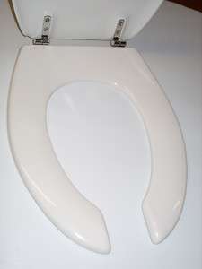 Pressalit Toilet Seat; Royal with Open Front ; Elongated; White 