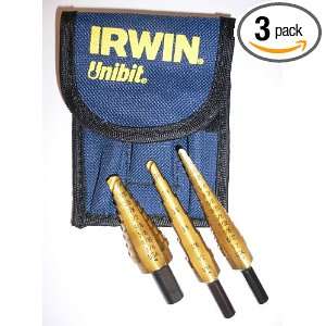   Coated Step Drill Bit Set with Nylon Pouch, 3 Piece