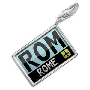 code ROM / Rome country Italy   Charm with Lobster Clasp For Charms 