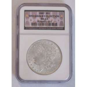  1887 Morgan Silver Dollar NGC Certified MS63 FITZGERALD 