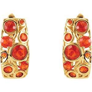   MEXICAN FIRE OPAL 14K Yellow Gold PAIR MEXICAN FIRE OPAL Jewelry