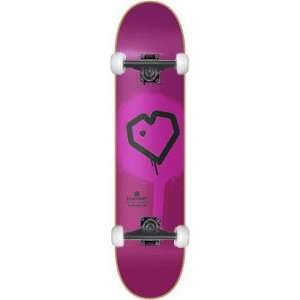  Blueprint Spray Heart Complete Skateboard   8.0 Purple w 