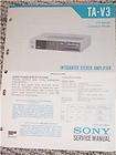 Orig. Sony TA AX295 Integrated Amplifier Service Manual  