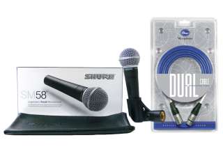 Shure SM58 Microphone & Blue DUAL XLR 20 Cable  
