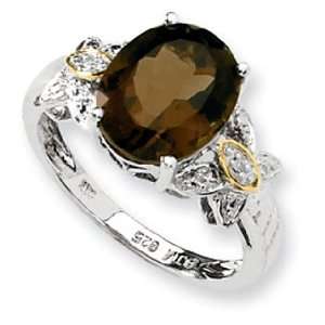   Smokey Quartz and Diamond Ring   Size 7 West Coast Jewelry Jewelry