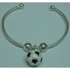  Soccer Ball Bangle Bracelet (Brand New)