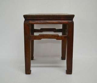 Old Chinese Dark Wood Square Stool Side Table JUN26 03  