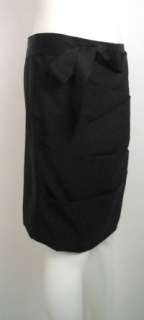 VERA WANG Gray Wool Ruched/Gathered Bow Skirt 40/6 SALE   