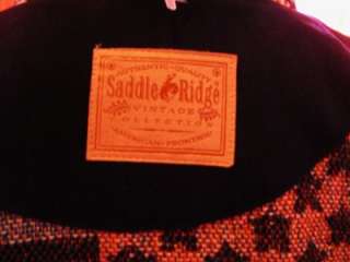 SADDLE RIDGE Jacket TAPESTRY COTTON W STAR METAL BUTTONS SIZE L  MADE 