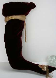 Velvet Victorian Vintage Trims Christmas Stocking  