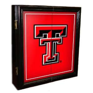   Tech Red Raiders Mvp Dart Cabinet W/Bristle Board