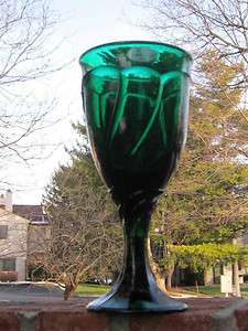   EVERGREEN Sweet Swirl Water Goblet Glass Green 7 3/8 New with Tag