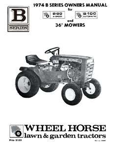 Wheel Horse Lawn Tractor Owners Manual B 80   B 100  