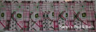 John Deere Patches Green Pink White Yellow Curtain Valance