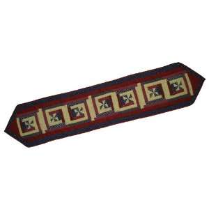   Midnight Log Cabin Table Runner, 72 Inch by 16 Inch