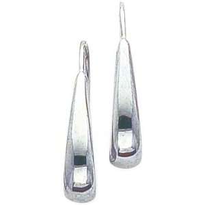  White gold Tapered J Hoop Wire Earrings Jewelry Jewelry