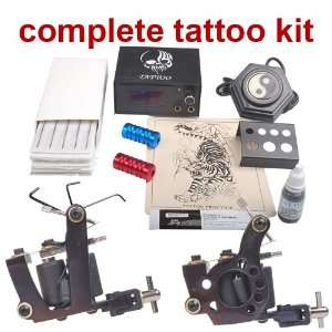    Pro Tattoo Kits 2 tattoo Machine Power Needles DIY011 Beauty