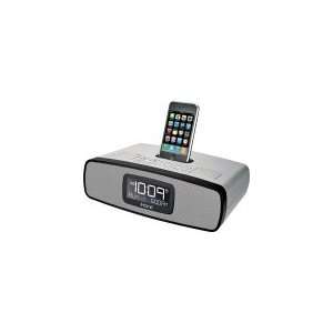  Silver Dual Alarm Clock Radio With Am/Fm Radio And Ipod 