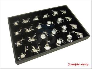 Lot of 6 24 Compartment Charm Jewelry Display Case Tray  