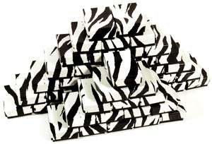 50 Zebra Print Cotton Filled Gift Boxes 1 7/8 x 1 1/4 Jewelry Charm 
