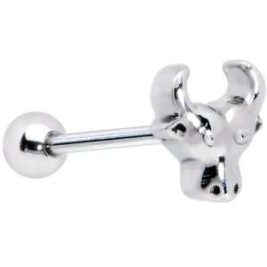  Stainless Steel Bull Barbell Tongue Ring Jewelry