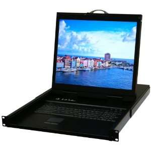   16 Port KVM Switch with Keyboard, Touchpad, and LCD Display