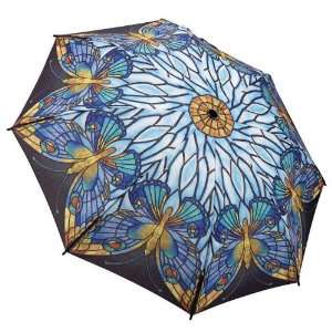   Glass Butterfly Folding Compact Travel Umbrella